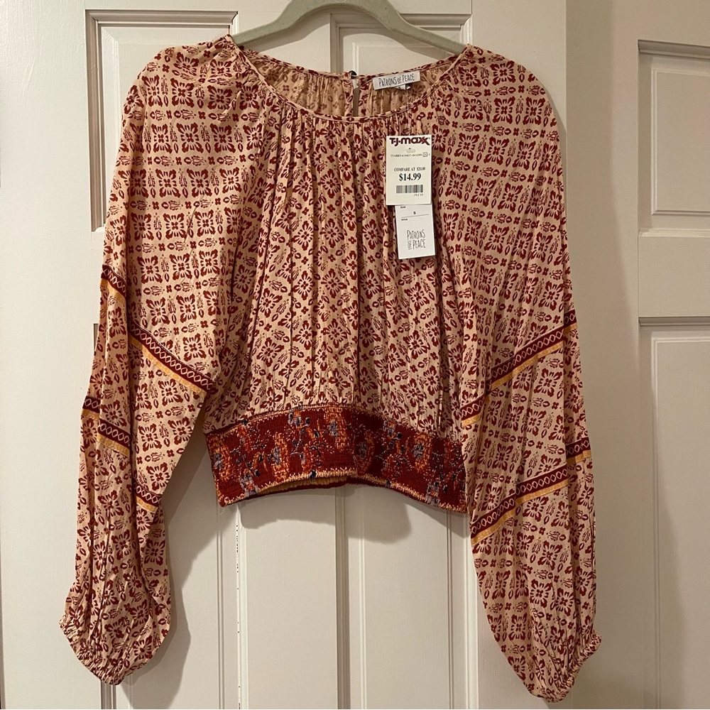 Hippie/bohemian pattern long sleeve top